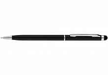 Ручка кулькова металева ECONOMIX STYLUS. Корпус чорний, пише синім E10308-01